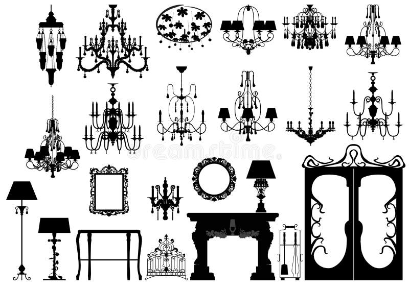 Ramassage de silhouettes de meubles illustration libre de droits Ramassage de silhouettes de meubles illustration libre de droits