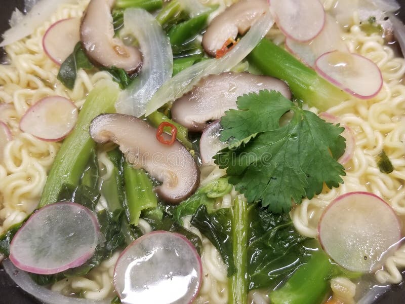 Ramen Noodles in a Soup Base Stock Photo Image of choi, noodles