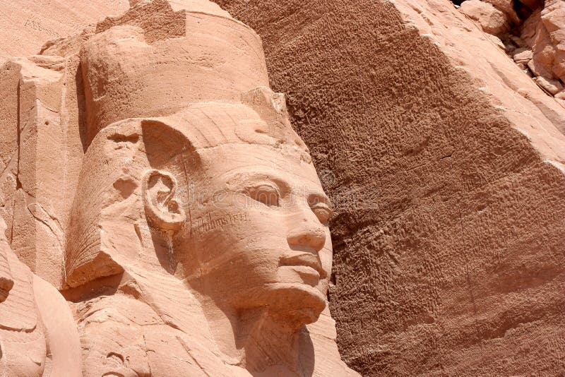 Head of Ramesses II on a Abu Simbel temple. Head of Ramesses II on a Abu Simbel temple