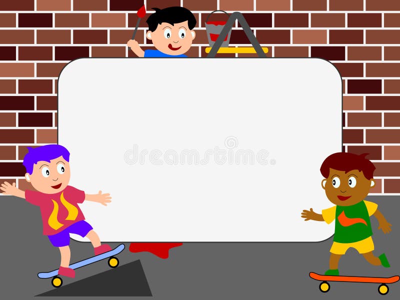 Ramfotoskateboard stock illustrationer