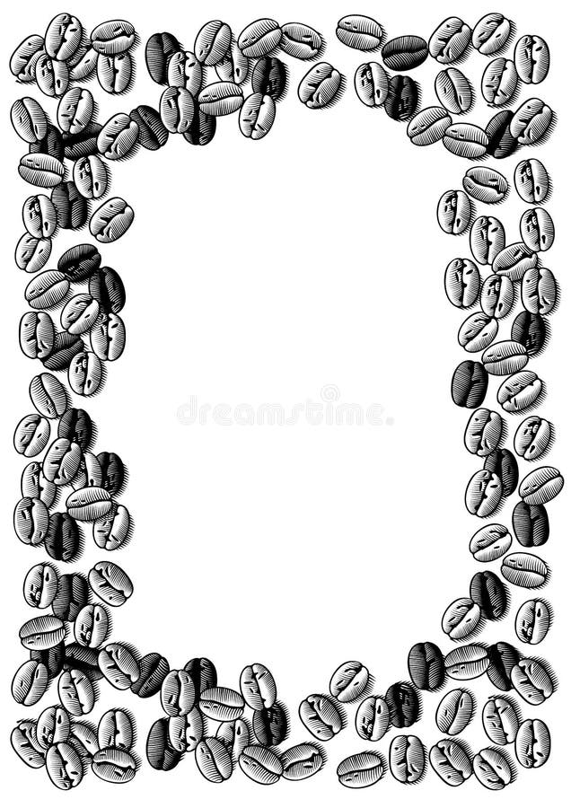 Ramka z palonymi fasolami kawy. ilustracji