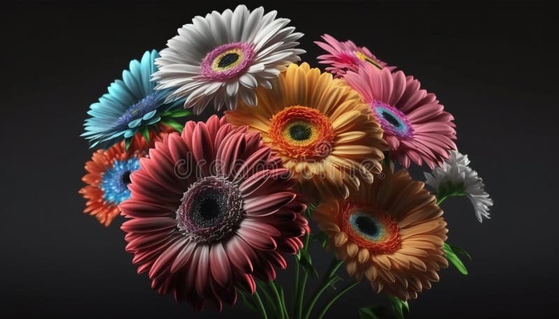 Ramo de aroma generativo de gerberas coloridas libre illustration