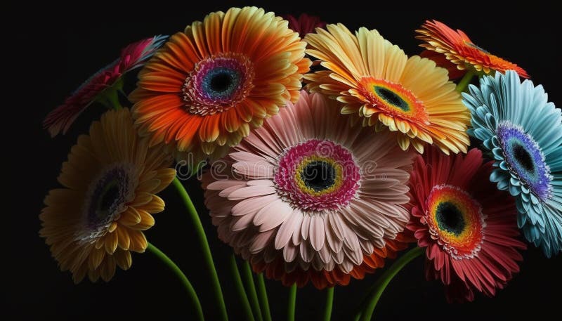 Ramo de aroma generativo de gerberas coloridas ilustración del vector