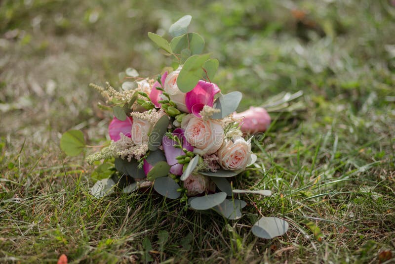 Ramo De Bodas Con Hidrangea Orquídea Gloriosa Y Rosas. Estilo Boho Imagen  de archivo - Imagen de hierbas, ramo: 217086791