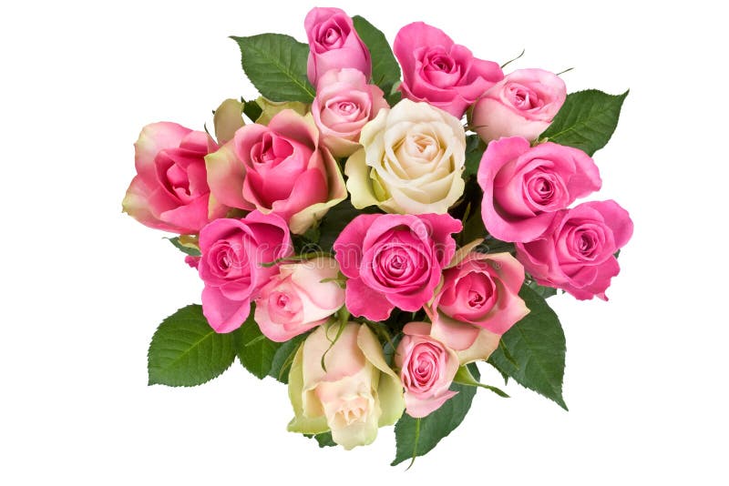 Ramo de rosas blanco-rosadas
