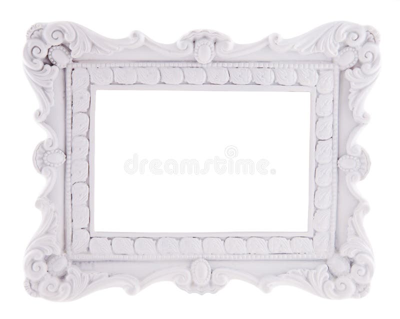 White photo frame isolated on white. White photo frame isolated on white