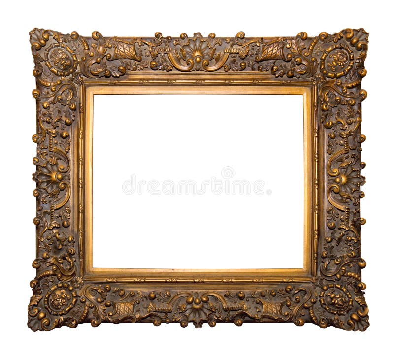 Ornamental vintage wooden frame isolated. Ornamental vintage wooden frame isolated