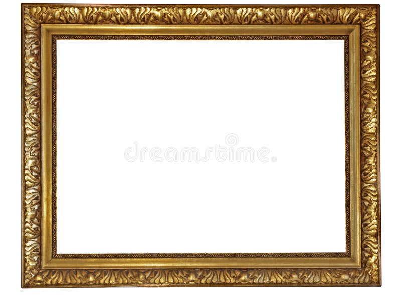 Old fashioned, gold plated wooden picture frame. Old fashioned, gold plated wooden picture frame