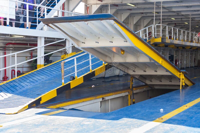 Ramp for cars on the ferry