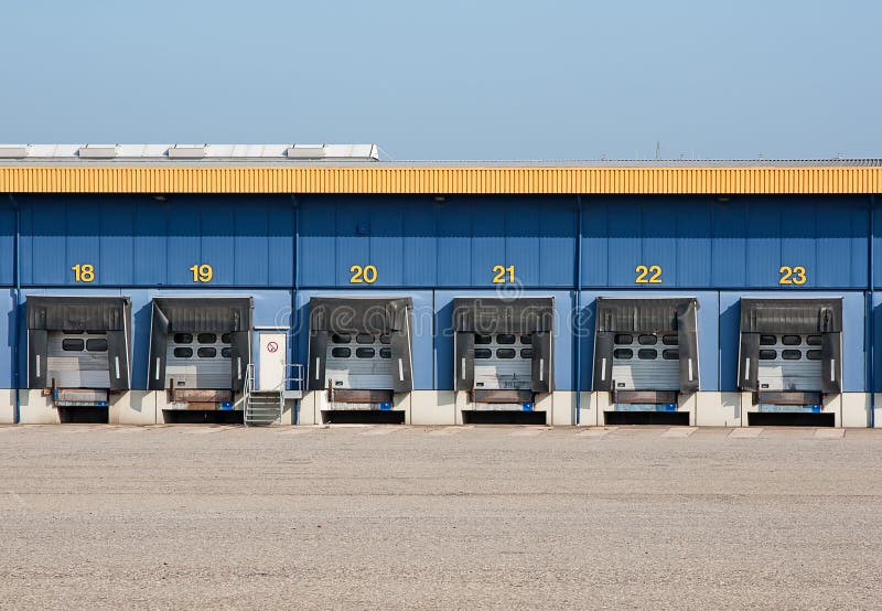 Ramp Of The Logistic Warehouse. Loading Dock At A Warehouse. Modern Logistics Center. Stock