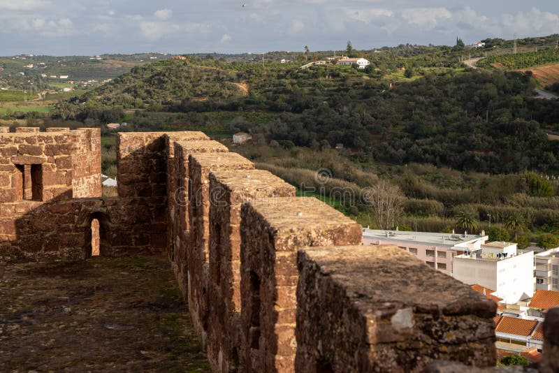 Rampart Stone Walls of the Castelo De Silves Silves Castle in Portugal ...