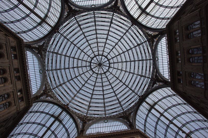 Glass roofing of dom in Napoli. Glass roofing of dom in Napoli