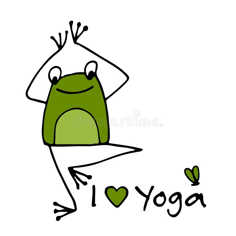Rana Divertente Di Yoga Schizzo Per La Vostra Progettazione Illustrazione Vettoriale Illustrazione Di Rana Piedi