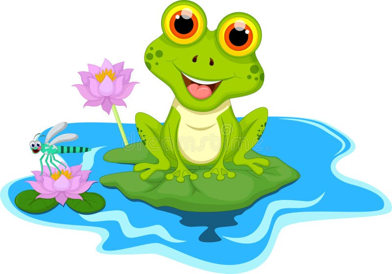 Rana verde que se sienta en una hoja ilustración del vector Rana verde que se sienta en una hoja ilustración del vector