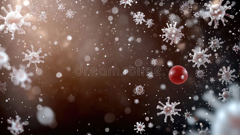 Randarea digitală detaliată prezintă o amobă cu texturi realiste și efecte de iluminare care plutesc într-un spațiu întunecat royalty free stock images
