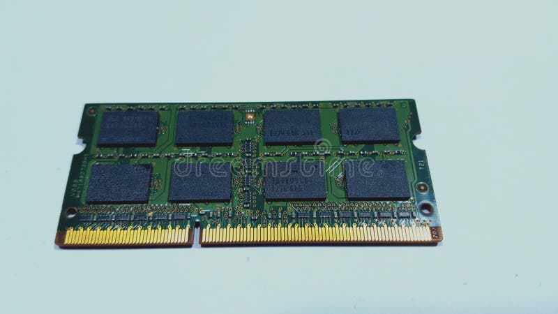 Random access memory or RAM for laptop, usualy called SODIM, processor stock photography