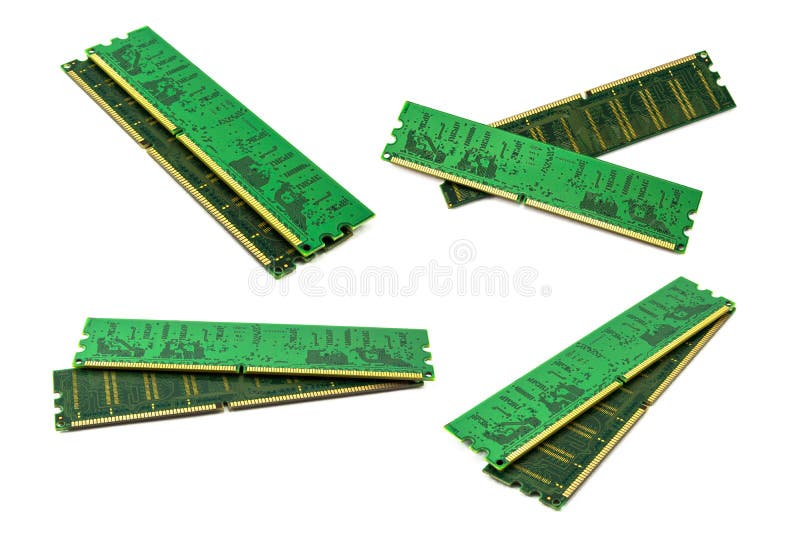 Random access memory on white background stock photo