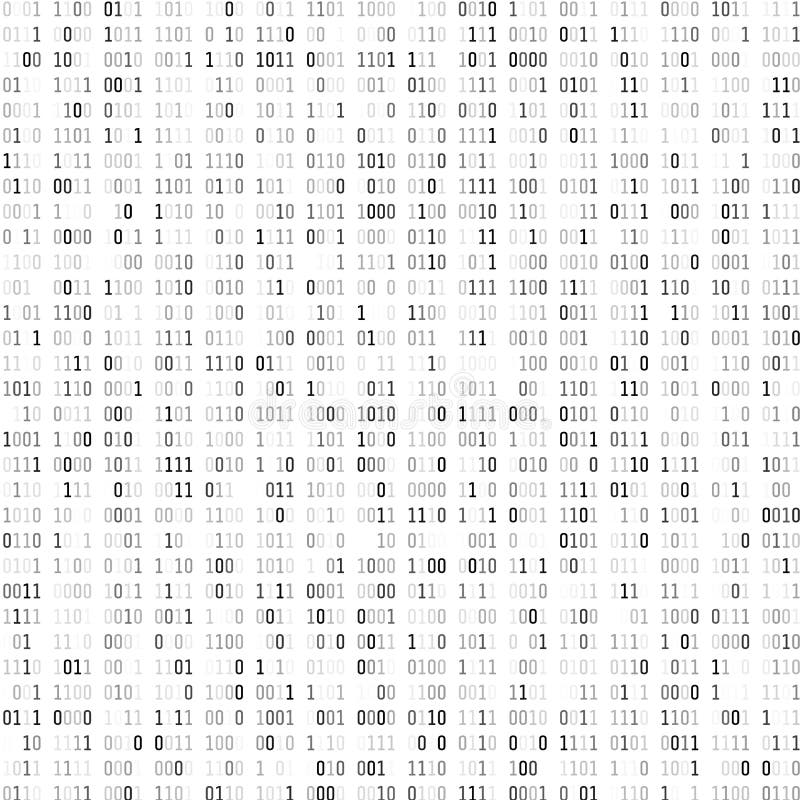 Random binary coding. Technology digital background. Black and white binary code. Vector illustration royalty free illustration