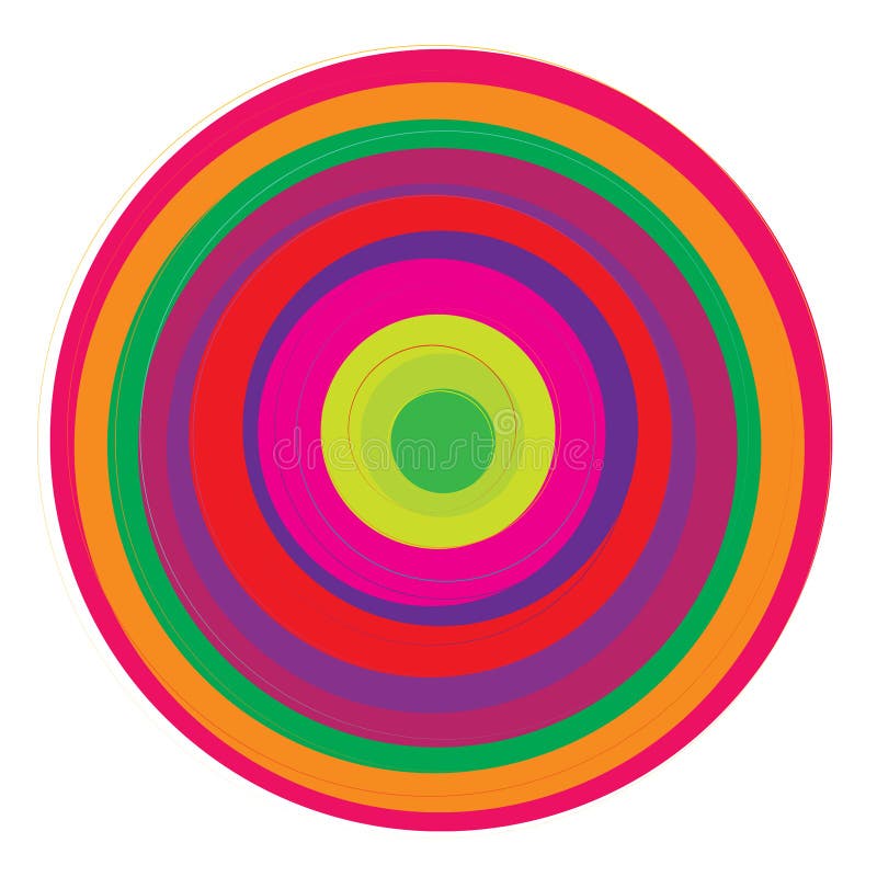 Random, Colorful Concentric Circles, Rings Stock Vector - Illustration ...
