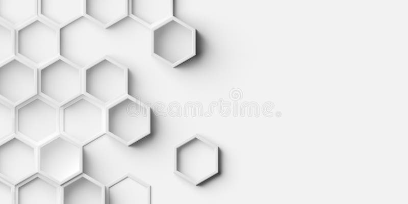 Random Shifted White Open Honeycomb Hexagon Background Wallpaper Banner  Pattern with Copy Space Stock Illustration - Illustration of hexagon, flat:  223425352