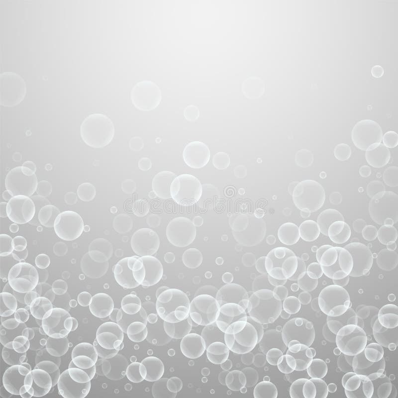 Random soap bubbles abstract background. Blowing b. Ubbles on light grey background. Bold soapy foam overlay template. Captivating vector illustration stock illustration Random soap bubbles abstract background. Blowing b. Ubbles on light grey background. Bold soapy foam overlay template. Captivating vector illustration stock illustration