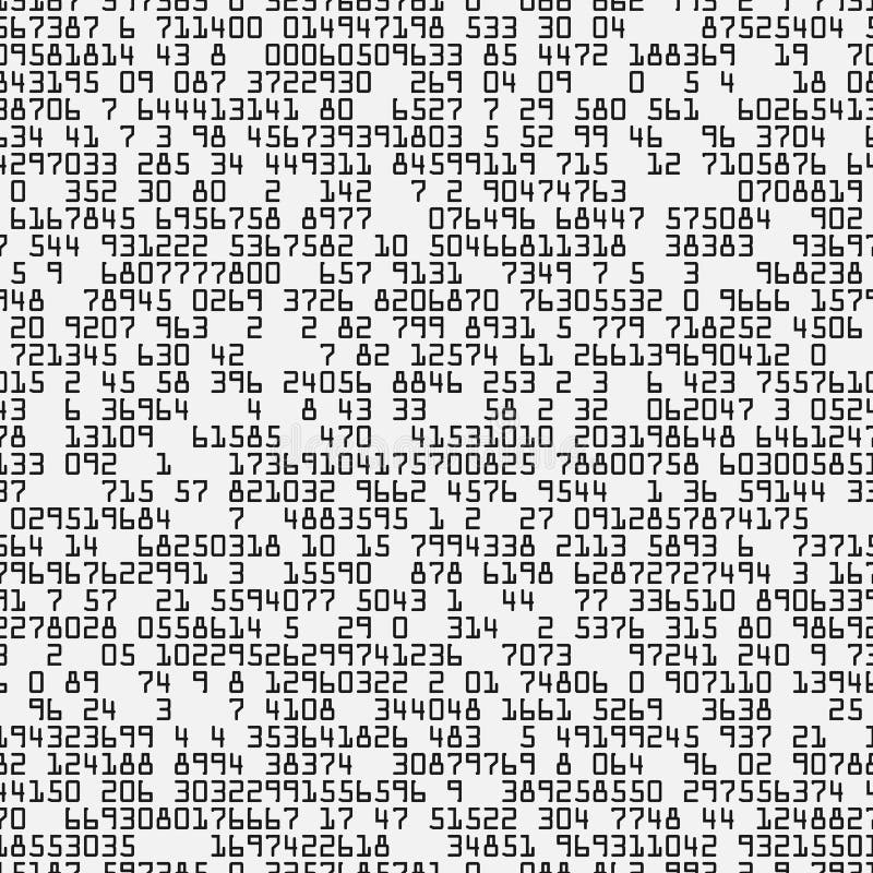 Random Symbols Seamless Pattern. Black Numbers on White Background