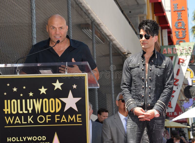 LOS ANGELES, CA - July 20, 2017: Randy Couture & Criss Angel at the Hollywood Walk of Fame Star Ceremony honoring illusionist Criss Angel