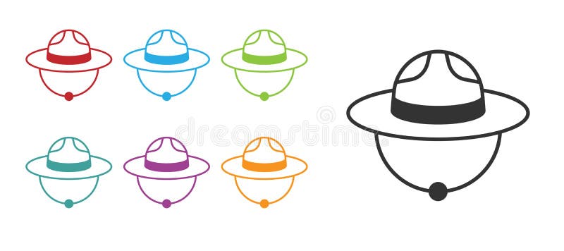 Rango canadese nero che rappresenta un'icona uniforme isolata su fondo bianco. imposta icone colorate. vettore illustrazione vettoriale