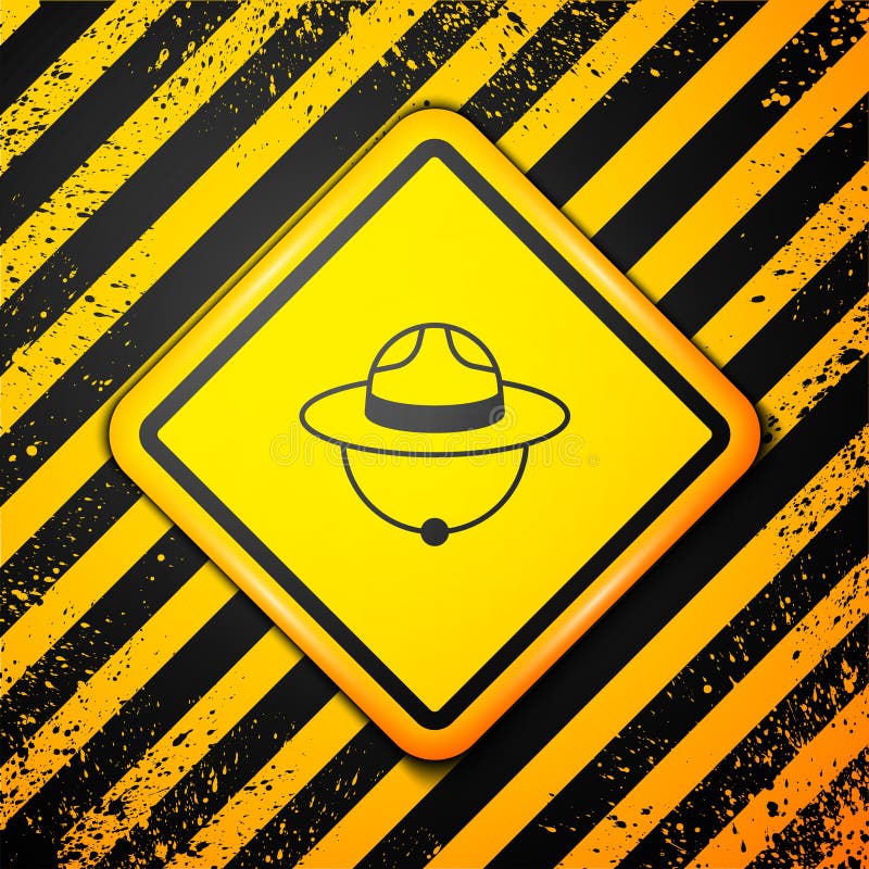 Rango canadese nero che rappresenta un'icona uniforme isolata su sfondo giallo. segnale di avvertimento. vettore royalty illustrazione gratis