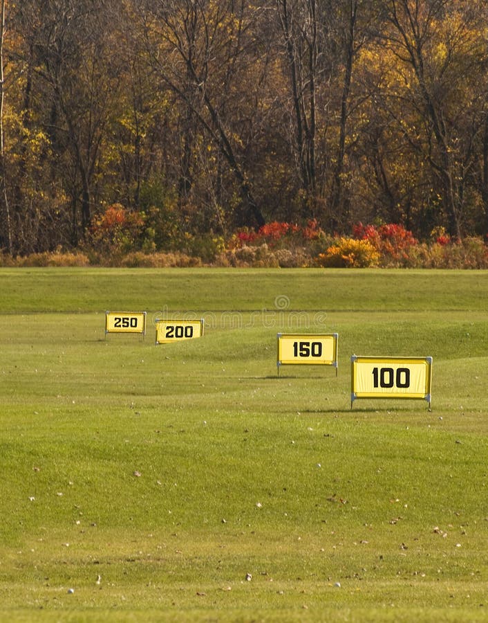 Golf driving range in fall. Golf driving range in fall