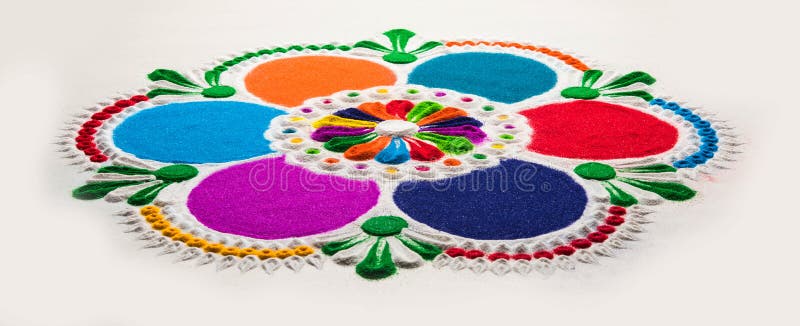 Rangoli Design Made with Colourful Powder for Diwali, Pongal, Onam ...