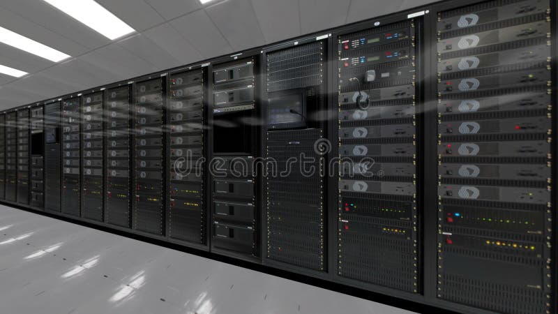 Rangée de pièce de datacenter de serveurs de réseau