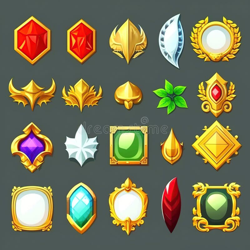 Rank circle frames, Ui game borders evolution frames, game ui ux modern elements royalty free illustration