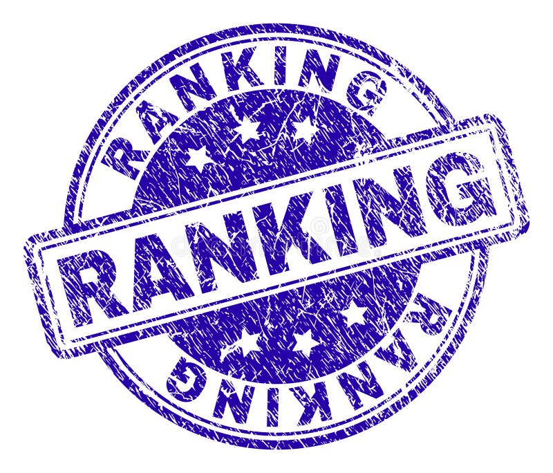 Scratched Textured RANKING Stamp Seal vector illustration