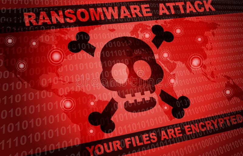 Ransomware attack malware hacker around the world background royalty free illustration