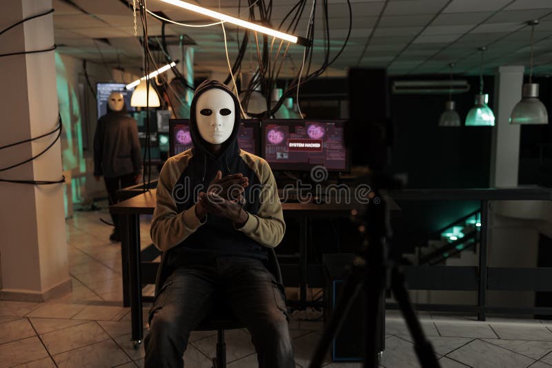 Ransomware and Blackmail Concept at Night Stock Photo Image