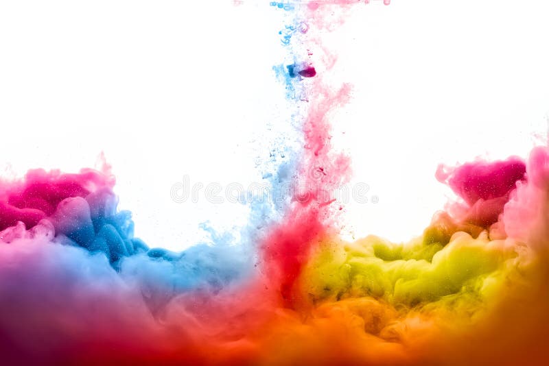 Raoinbow του ακρυλικού μελανιού στο νερό αφηρημένη fractals έκρηξης χρώματος ανασκόπησης ψηφιακή απεικόνιση κατασκευασμένη στοκ φωτογραφία με δικαίωμα ελεύθερης χρήσης