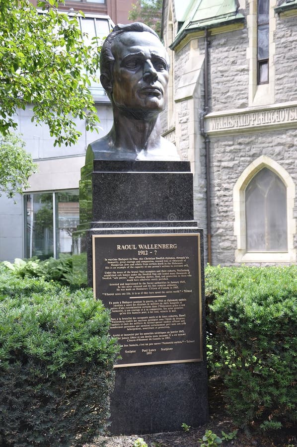 Raoul Wallenberg Monument from Christ Church Courtyard from Centre Ville of Montreal in Canada