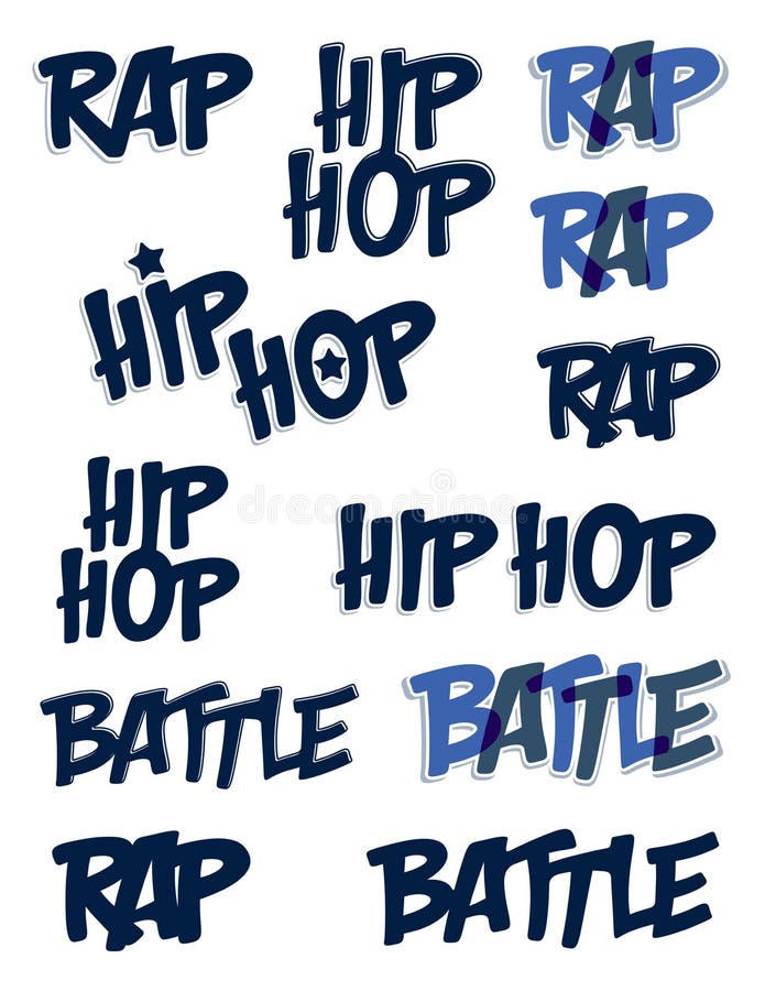 Rap batalistyczny wektor pisać na maszynie dużego set ilustracja wektor