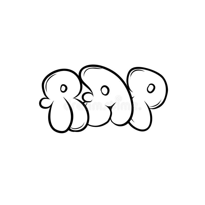 Rap Hip Hop Music Party Illustration in Graffiti Style, Lettering Logo ...