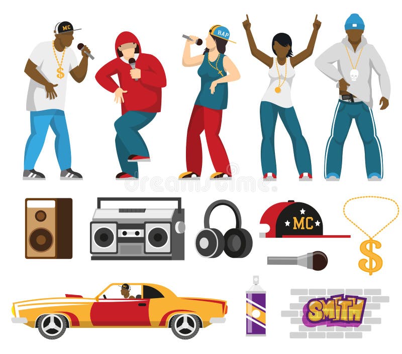 Rap Singers Accessories Flat Set