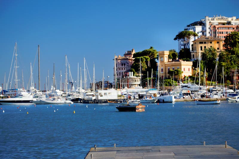 The marina of Rapallo on the Italian Riviera.