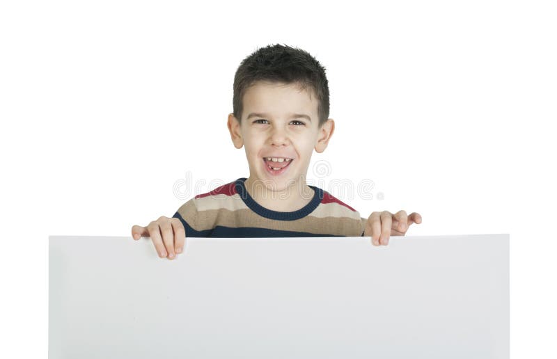 Rapaz pequeno que guardara um whiteboard imagens de stock royalty free Rapaz pequeno que guardara um whiteboard imagens de stock royalty free