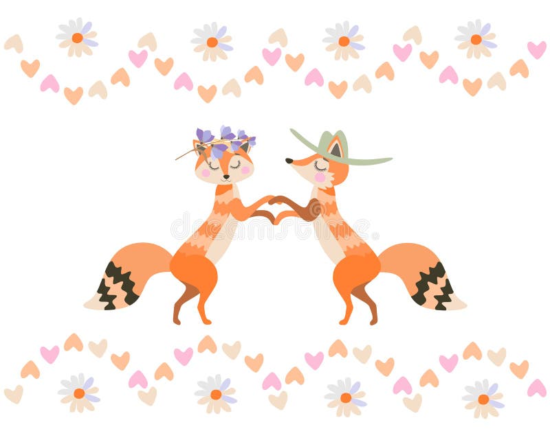 Raposas bonitos dos desenhos animados no amor isoladas no fundo branco no vetor Cora??o verde estilizado da ilustra??o do vetor ilustração royalty free Raposas bonitos dos desenhos animados no amor isoladas no fundo branco no vetor Cora??o verde estilizado da ilustra??o do vetor ilustração royalty free
