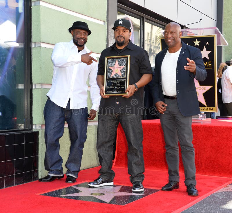 Rapper WC, Ice Cube & John Singleton stock images
