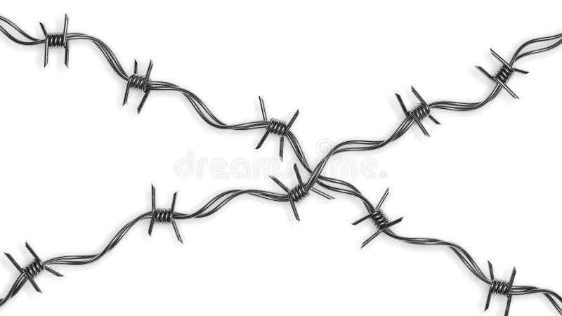 Rappresentazione attraversata dei fili spinati 3d illustrazione di stock Rappresentazione attraversata dei fili spinati 3d illustrazione di stock