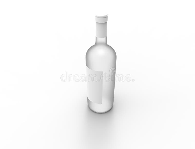 rappresentazione 3D di una bottiglia di vetro isolata su fondo bianco illustrazione vettoriale rappresentazione 3D di una bottiglia di vetro isolata su fondo bianco illustrazione vettoriale