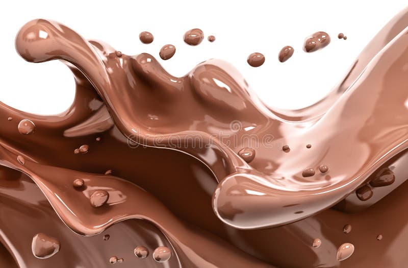 Rappresentazione dell'illustrazione isolata cioccolato 3d della spruzzata illustrazione di stock