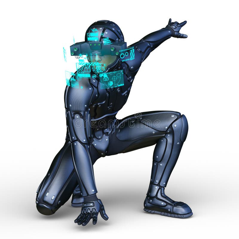 Rendering 3D CG di un eroe illustrazione vettoriale