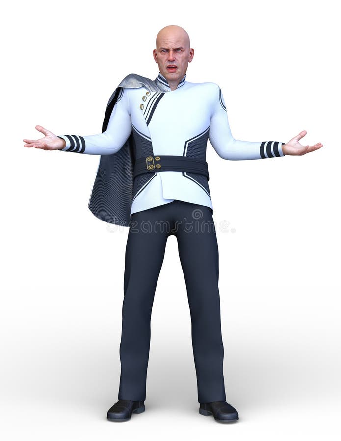 Rendering 3D CG di un eroe illustrazione di stock